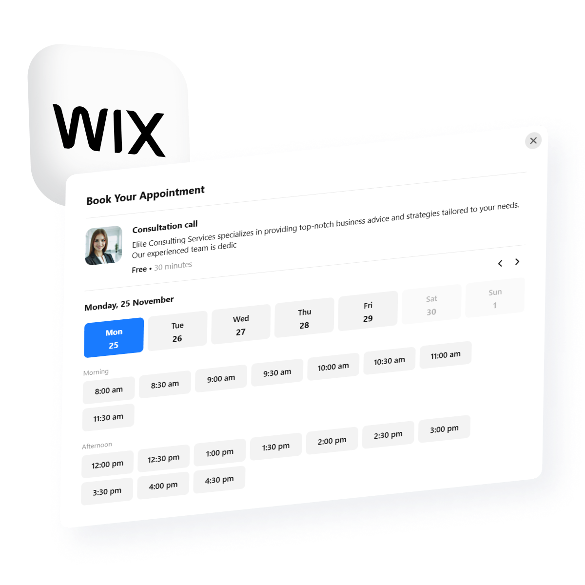 How to Add a Booking to Wix