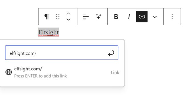 Add a link to text in WordPress