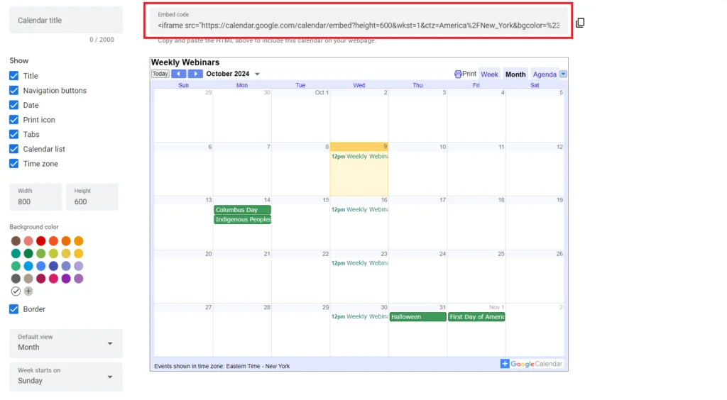 add google calendar to your website