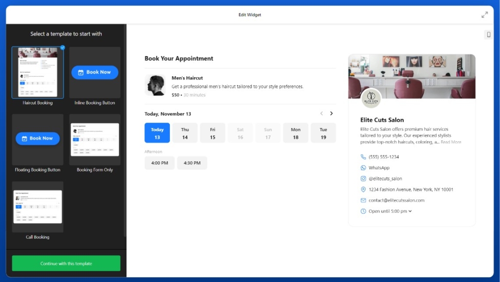 Elfsight Appointment Booking app design customization