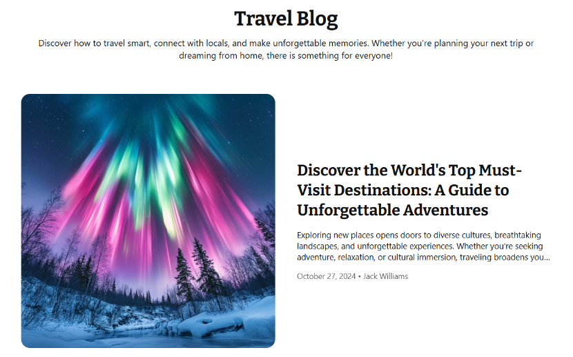 Travel Blog Template