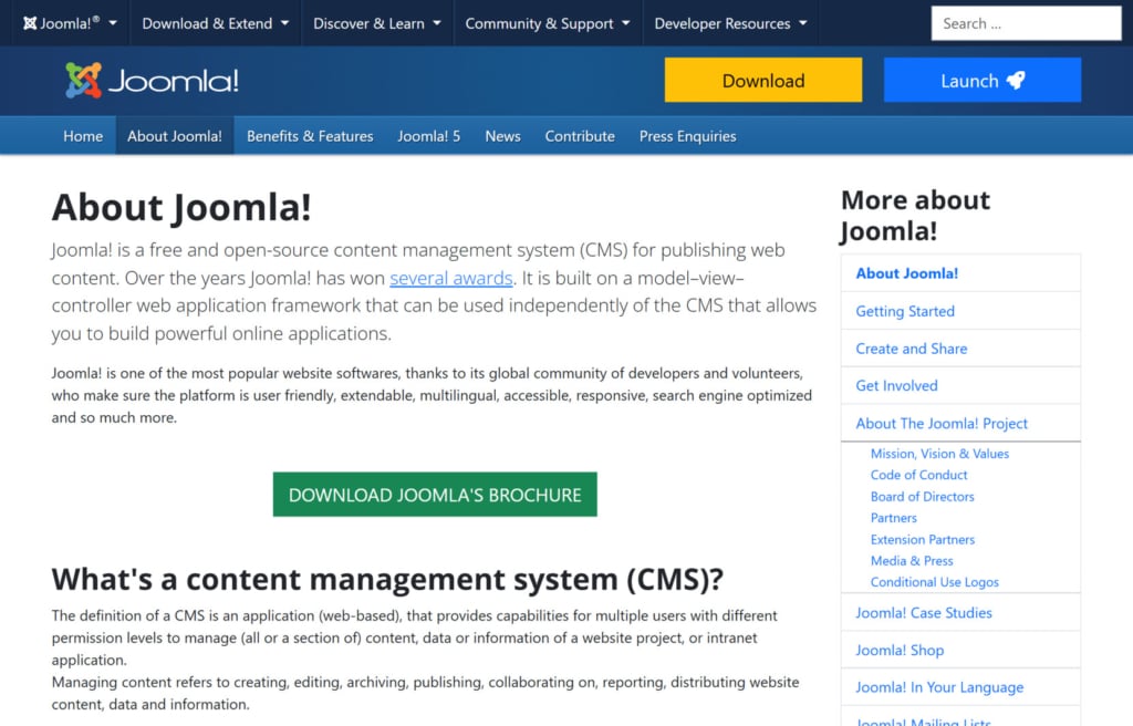 Free blog platforms - Joomla