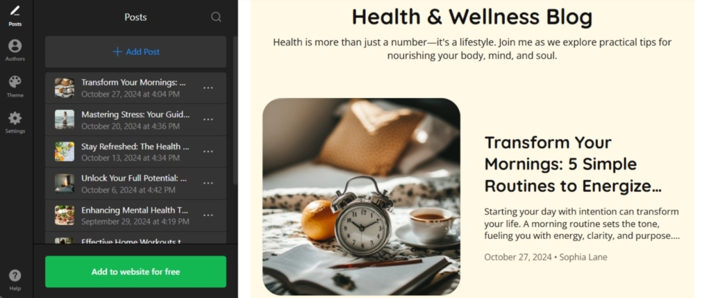 Health and Wellness Blog