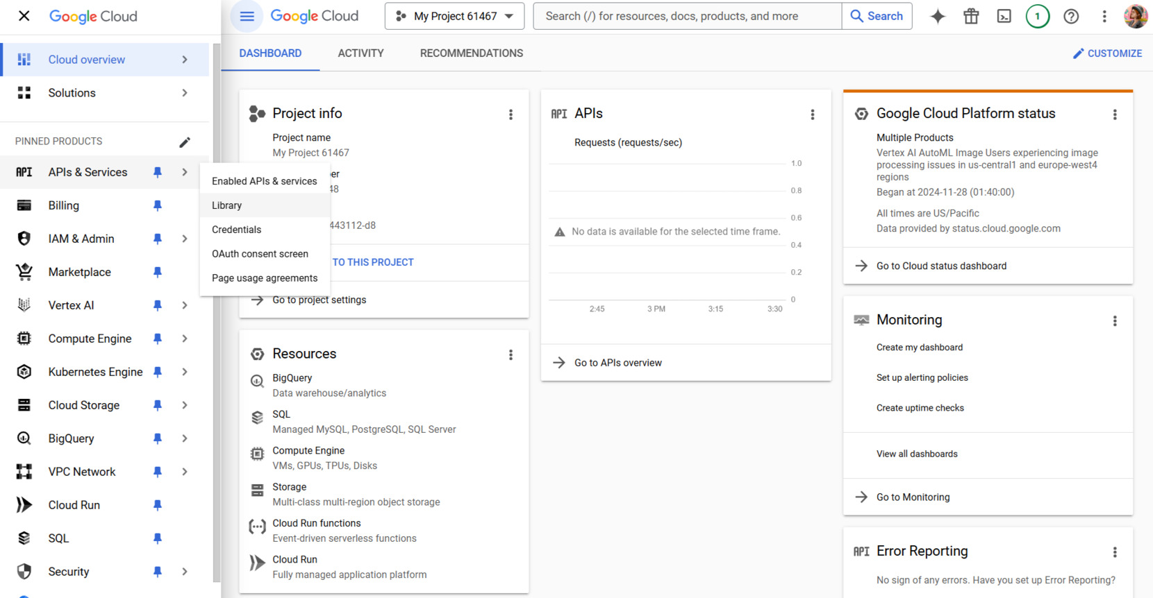 Access Google Cloud Console