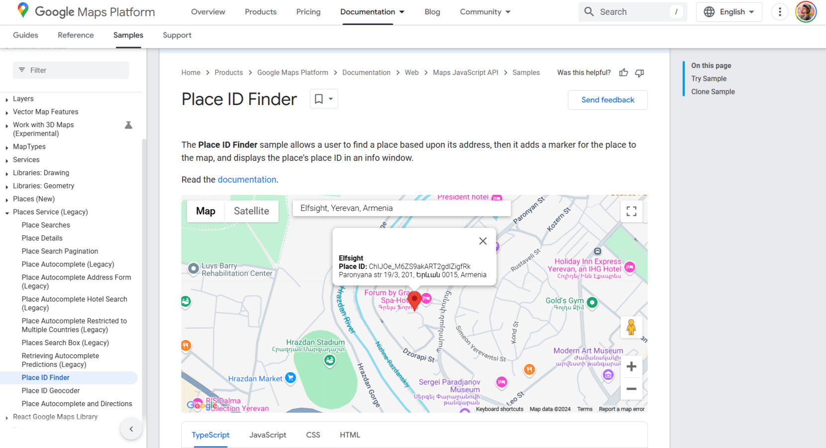 Locate your Place ID and write the embed code