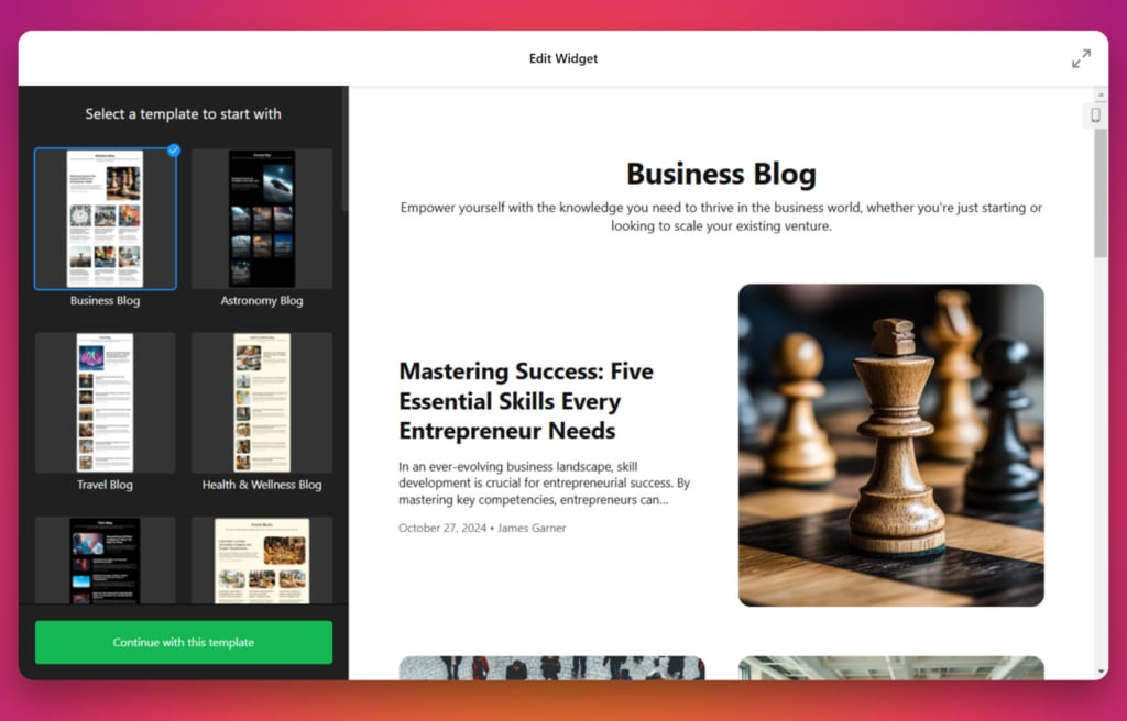 Google Sites blog examples - business