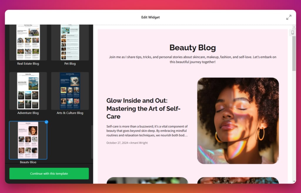 Google Sites blog examples - beauty