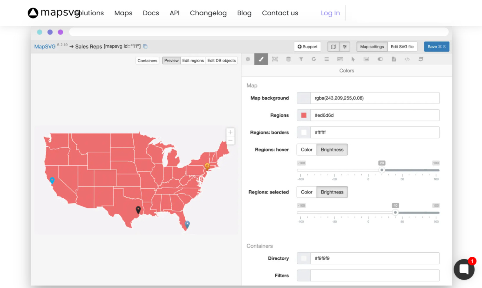 MapSVG store locator plugin for WordPress