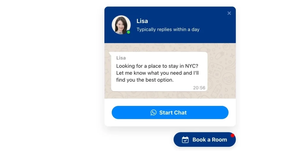 WhatsApp Booking integration chat