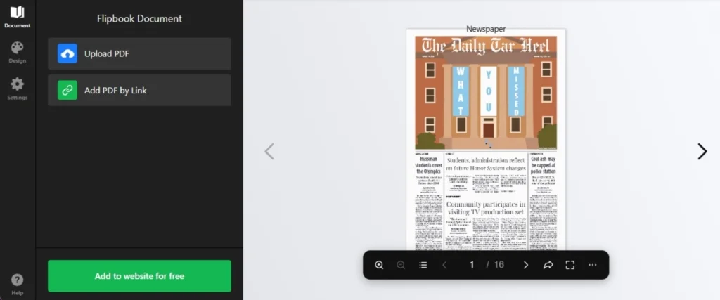 Newspaper flipbook template