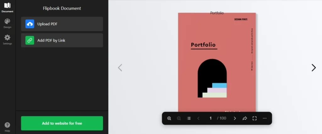 Portfolio flipbook template