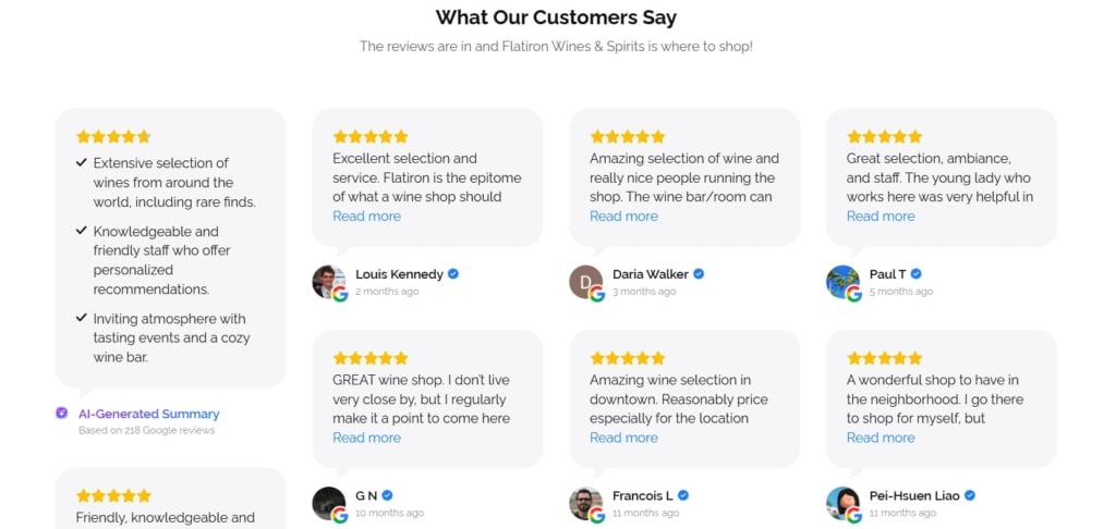 Google Reviews Examples - AI Grid