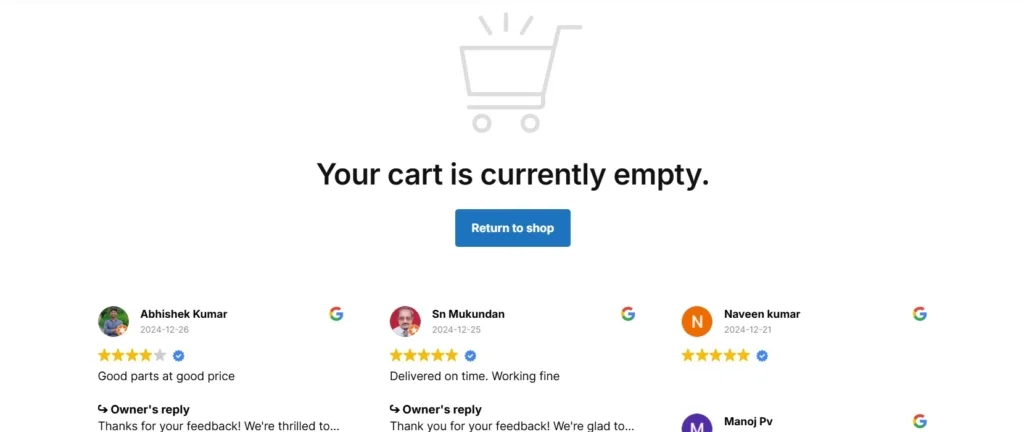 Google Reviews Examples - Reviews Wall at the Checkout