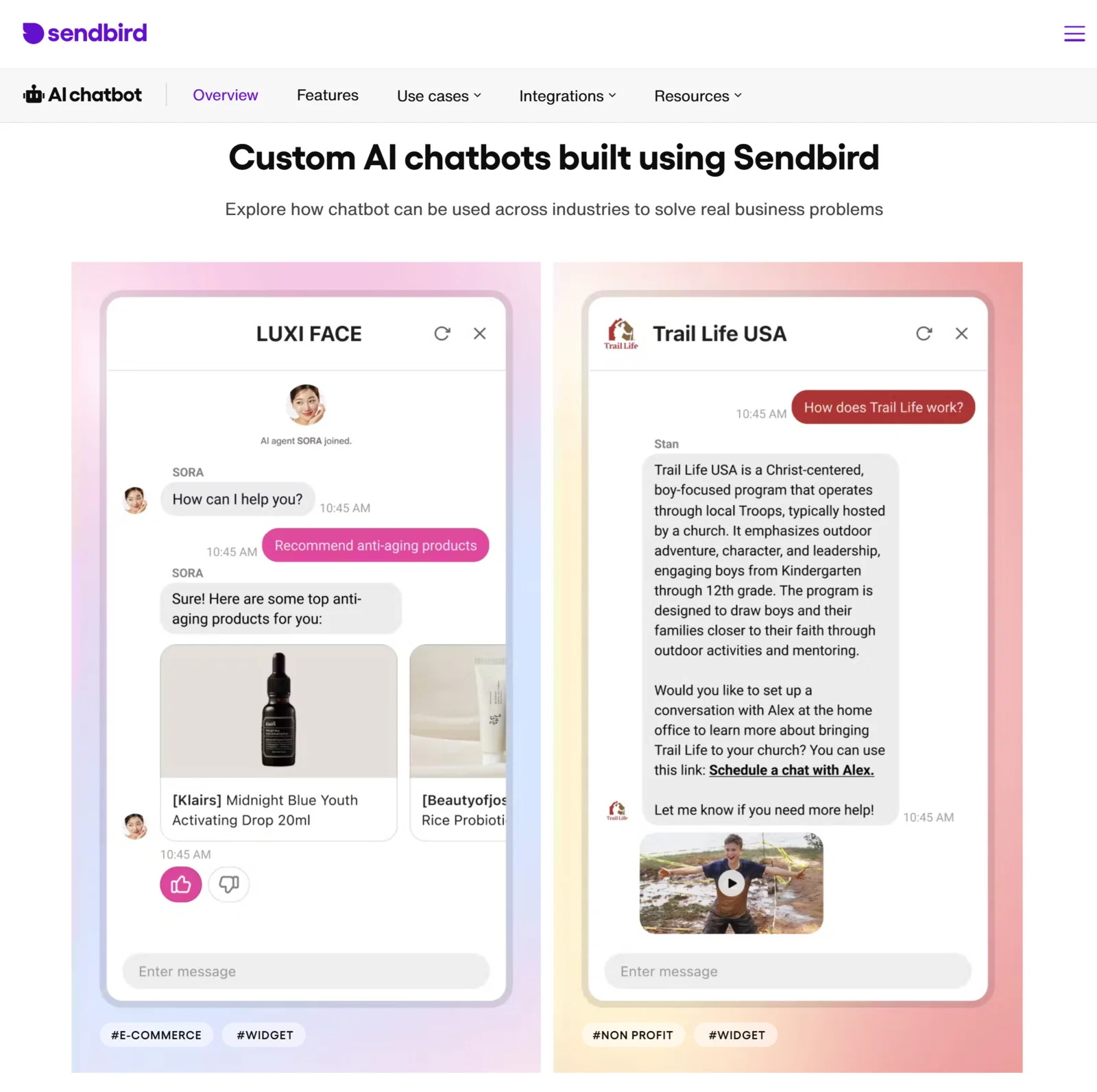 AI chatbots for ecommerce - Sendbird