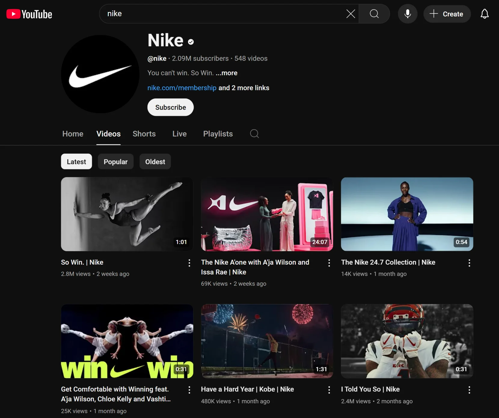 YouTube embed - Nike