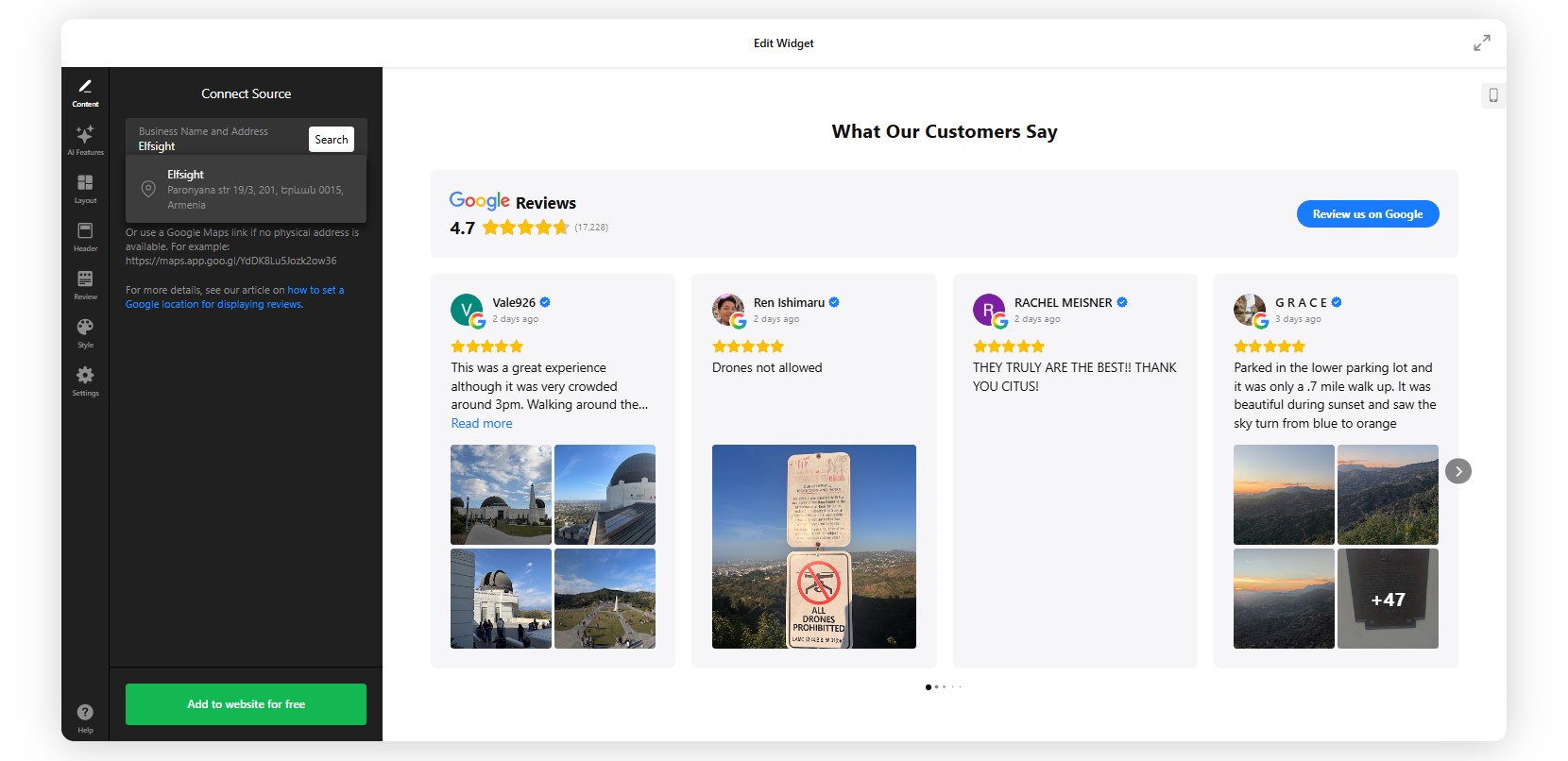 How to embed Google Reviews on Elementor: Add a source