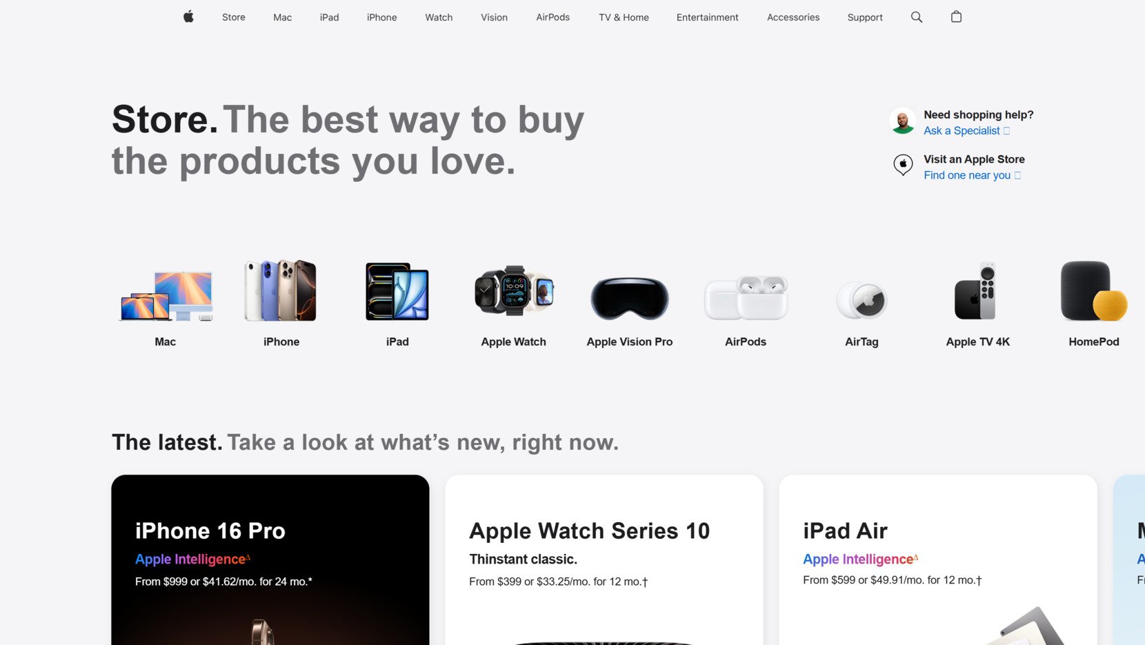 Apple website