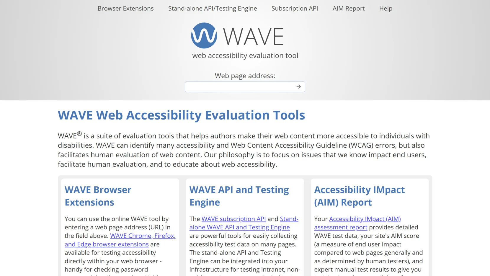 WAVE compliance checker