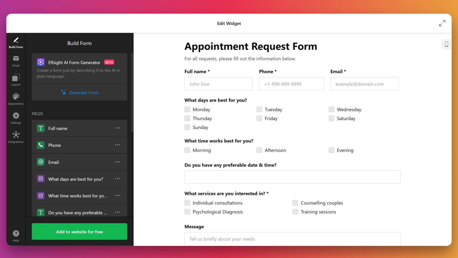 Create Custom HTML Forms Fast: Using Form Generator