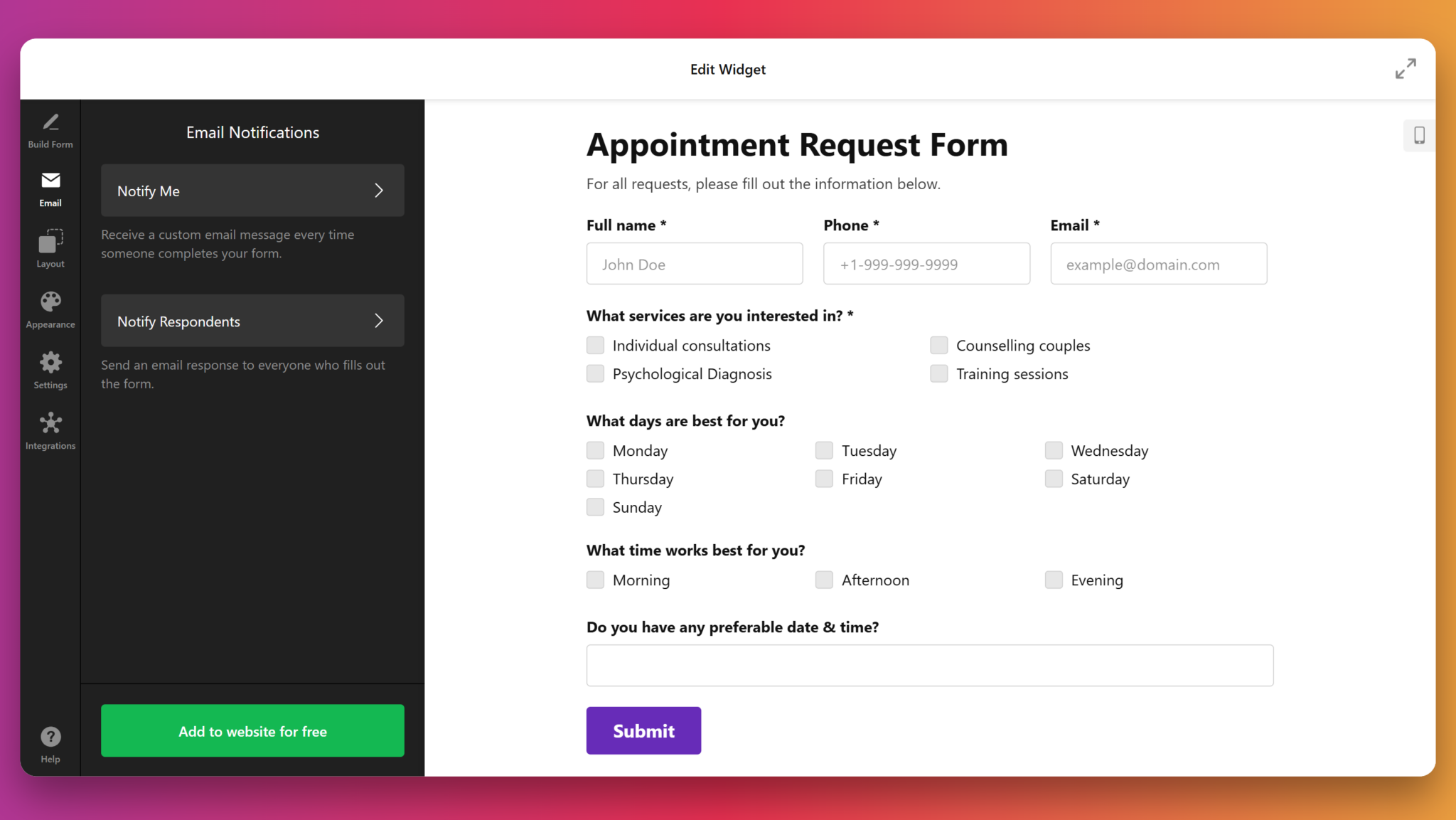 Create Custom HTML Forms Fast: Using Form Generator
