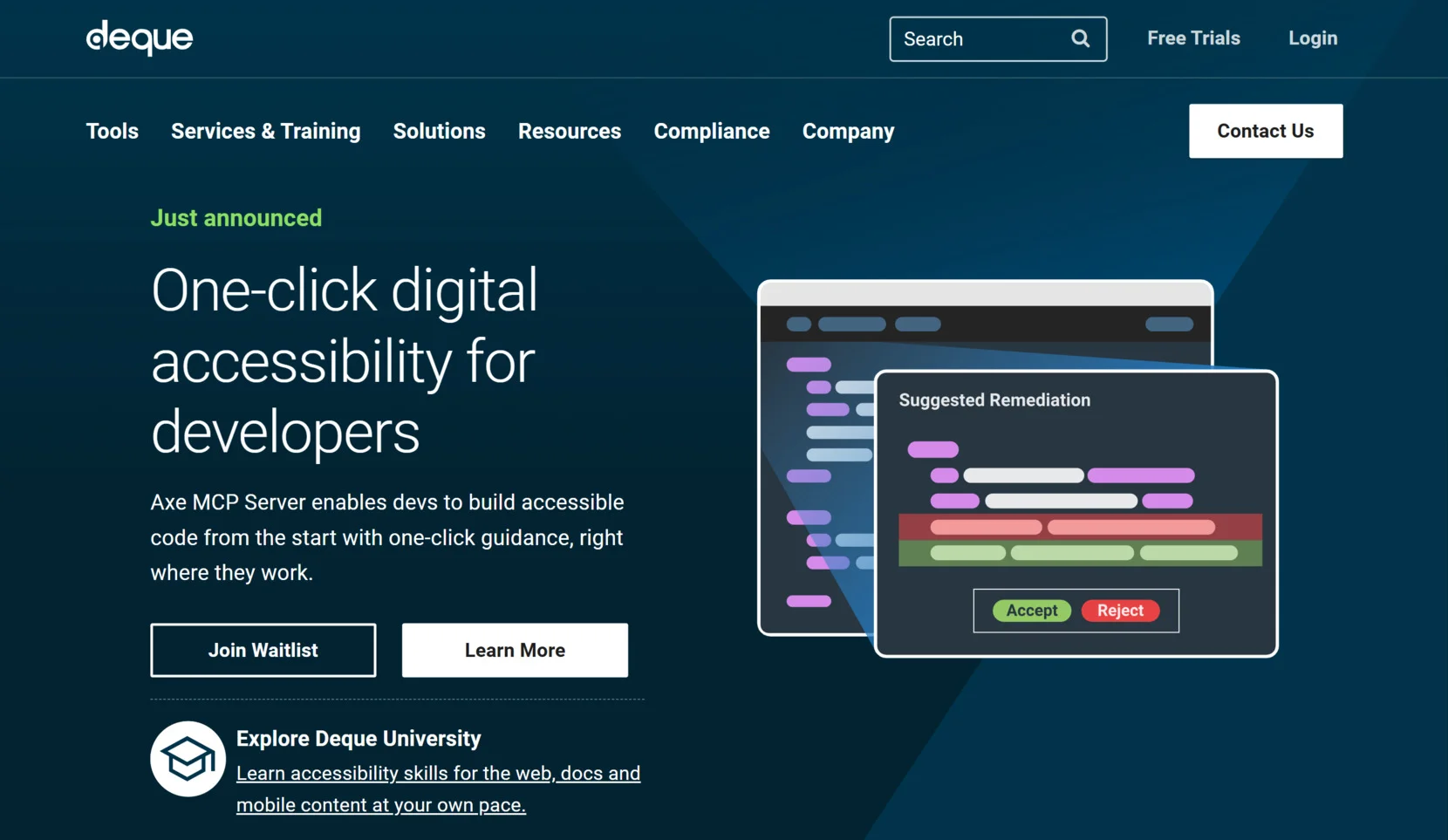WCAG compliance software - Deque