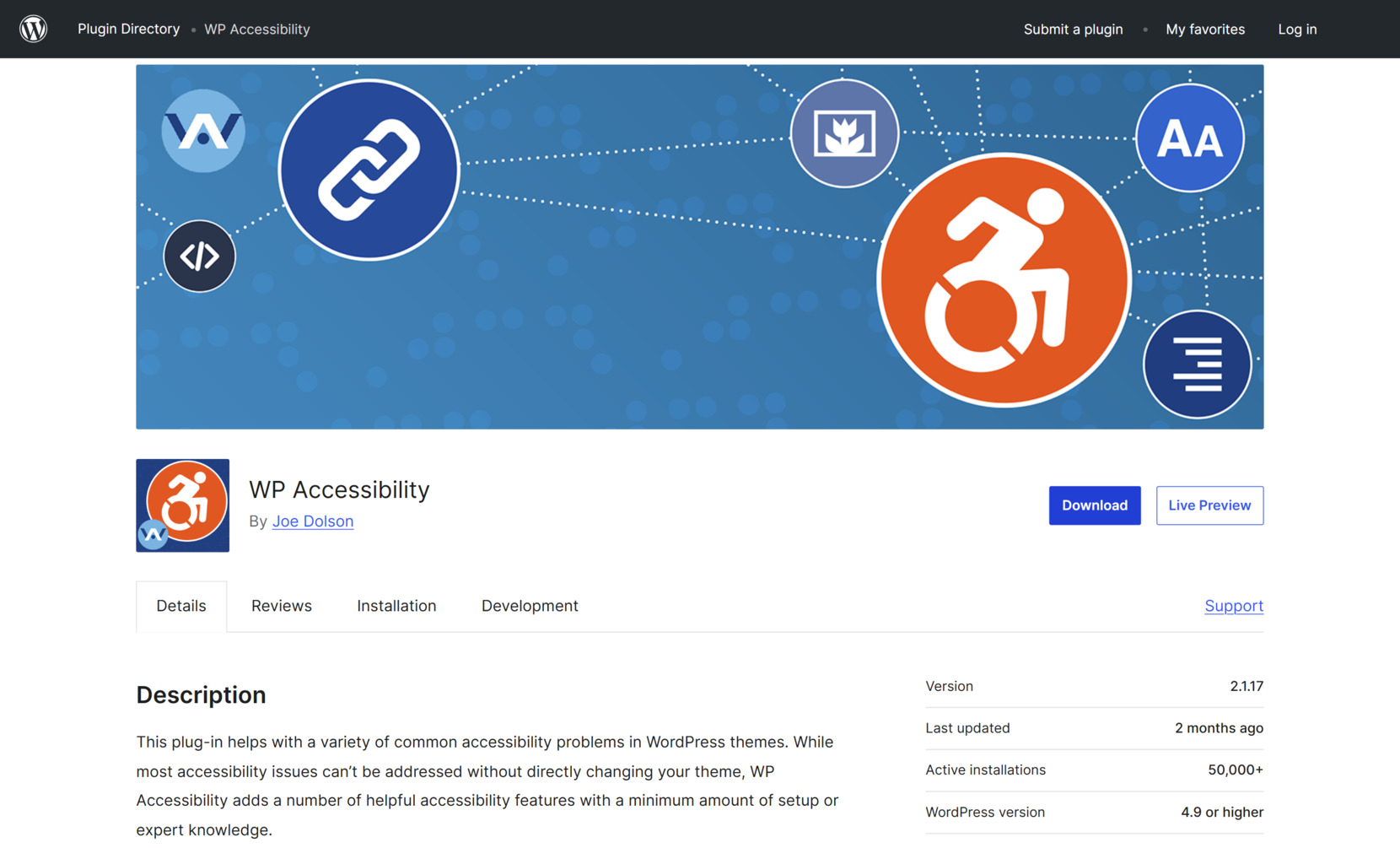 WordPress accessibility plugins - WP Accessibility