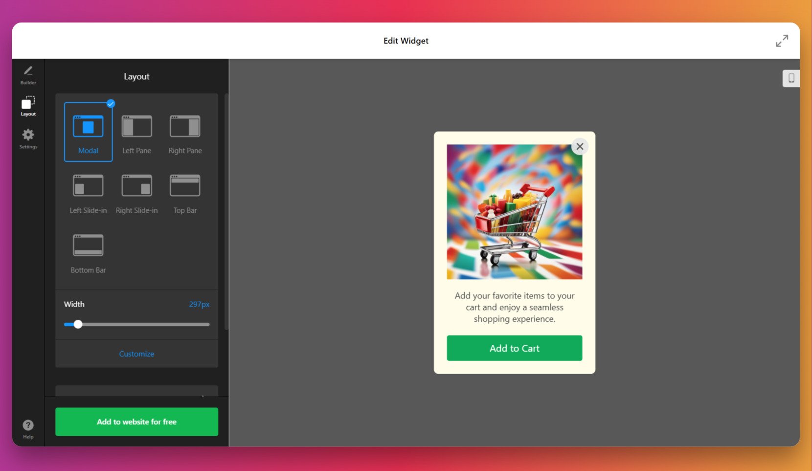 Customize the widget's design