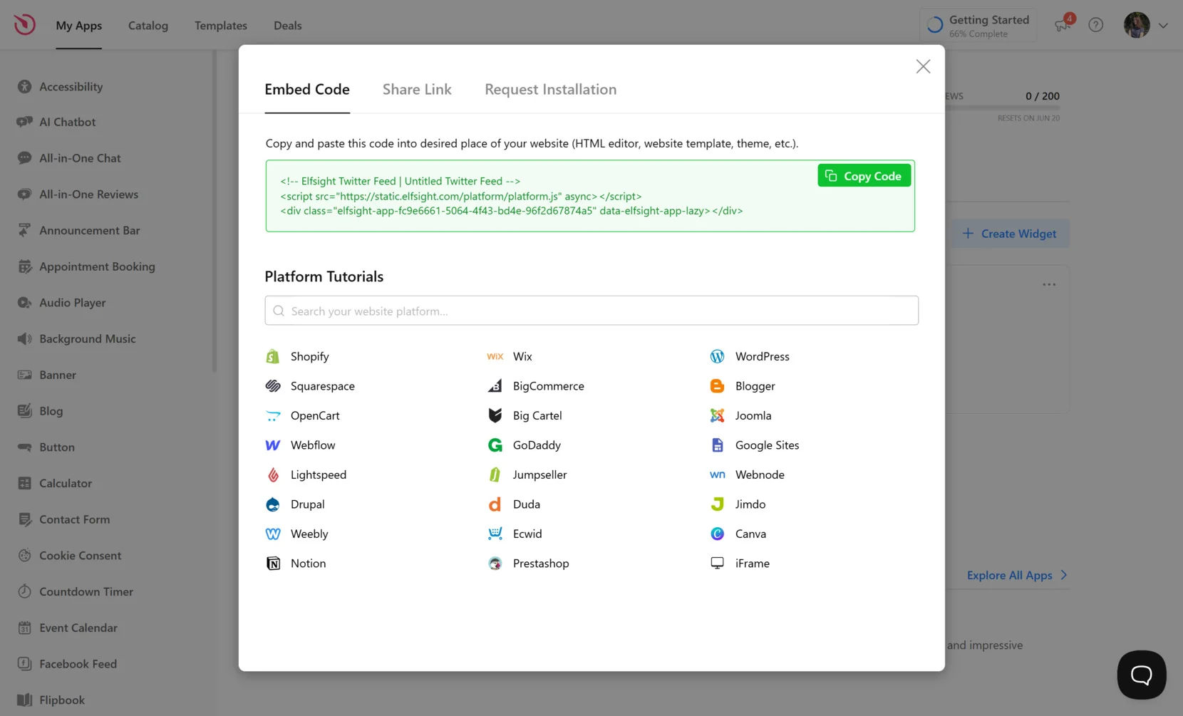 Add Twitter video feed to website