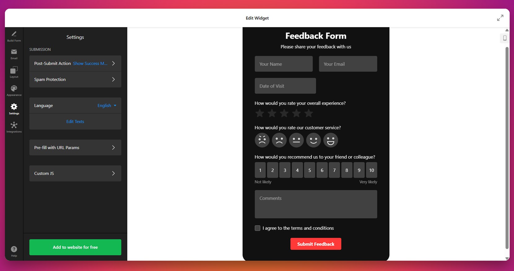 Finalize the plugin's settings