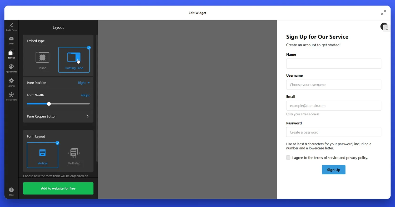 Customize the layout