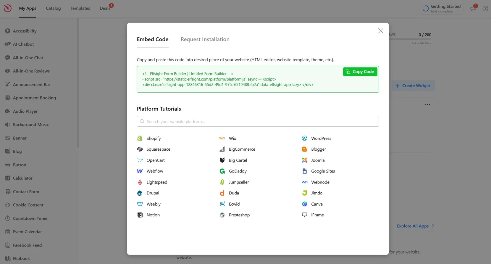 Embed sign up form to WordPress