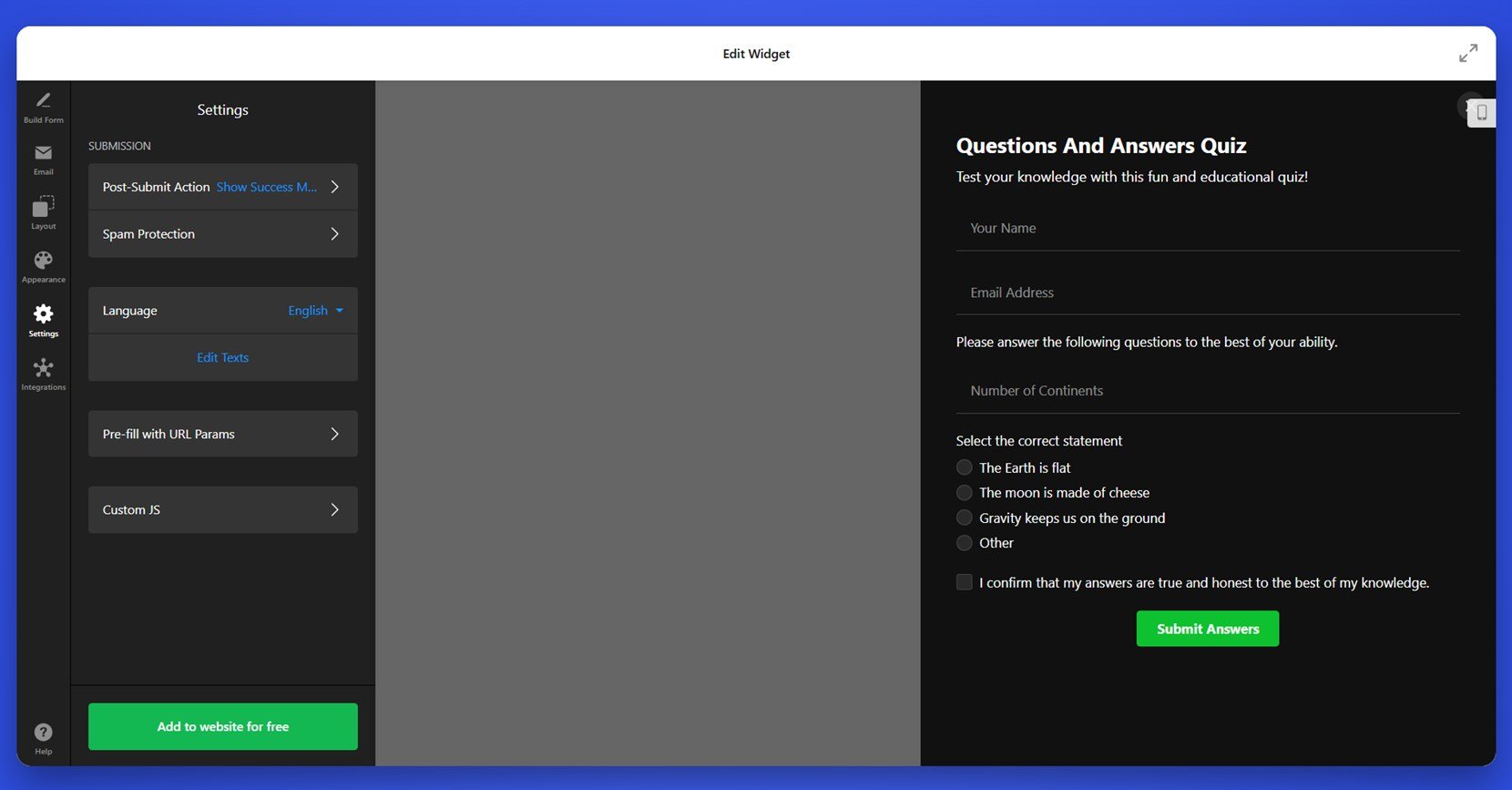 Finalize the plugin settings