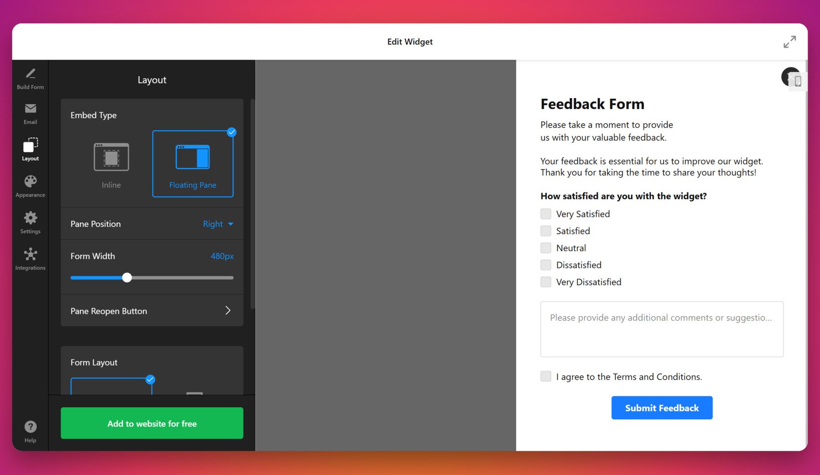 Customize the survey's layout
