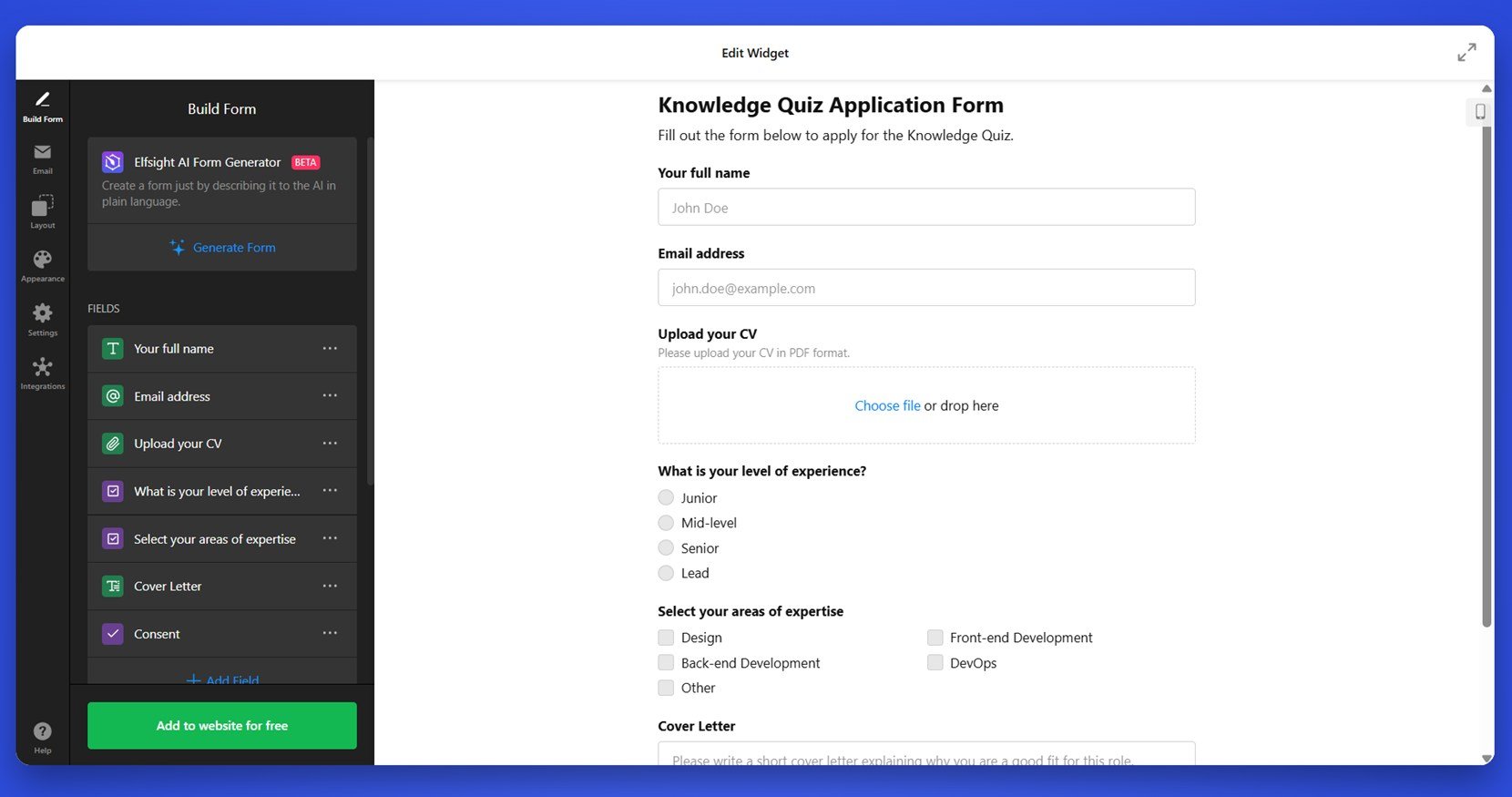Build a WordPress quiz - knowledge application