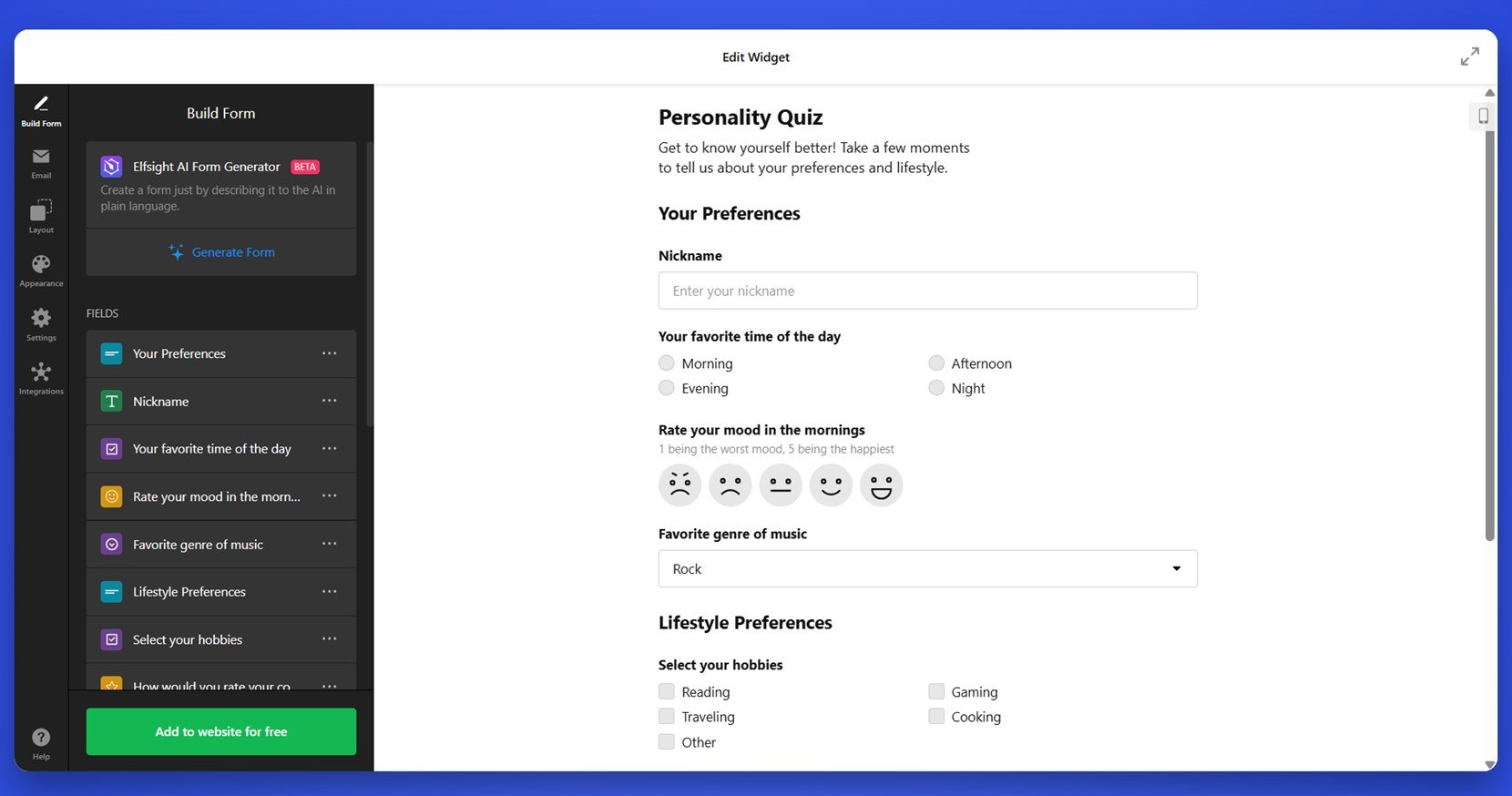 Make a quiz for WordPress - personality test