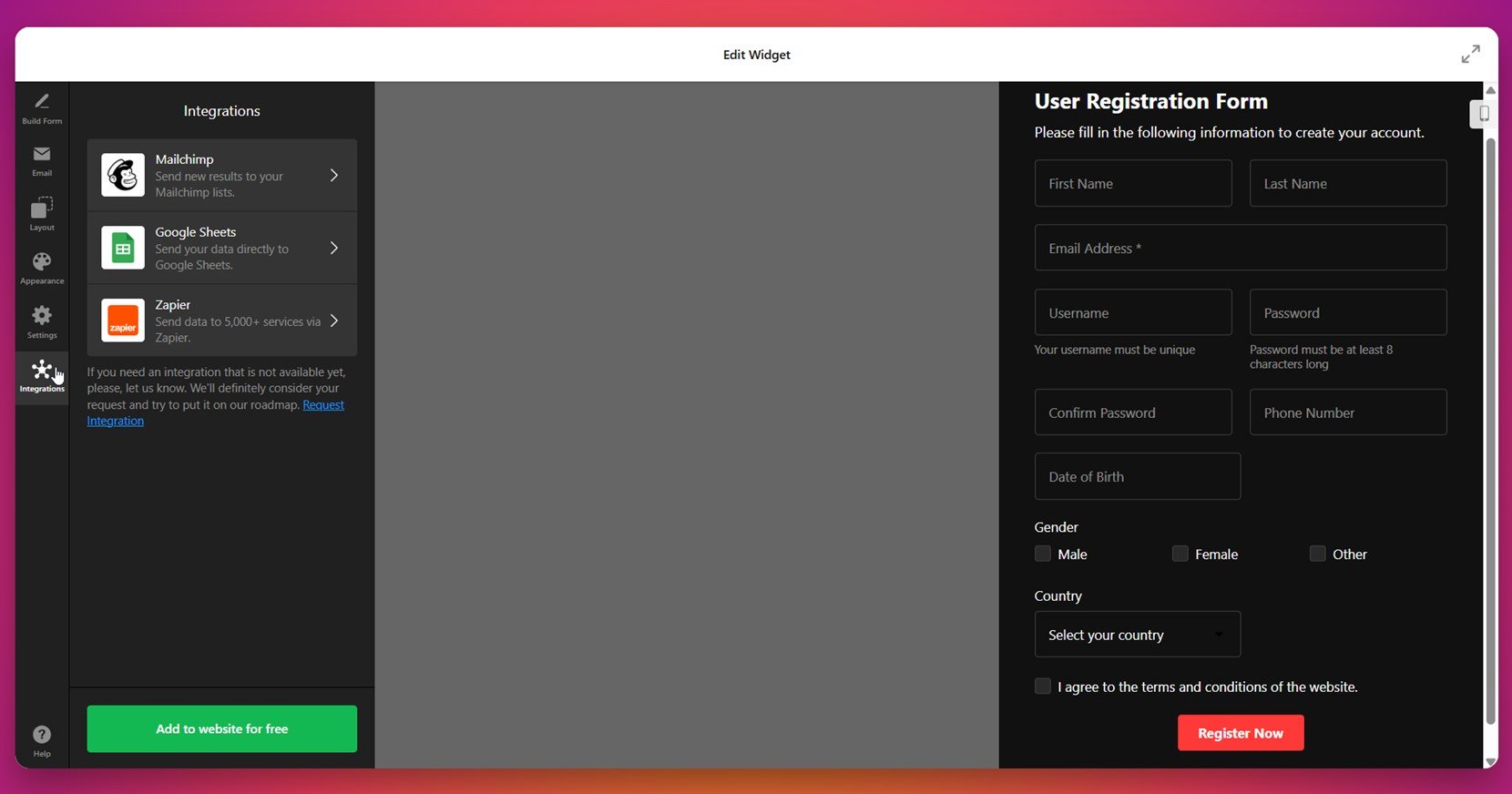 Configure integrations