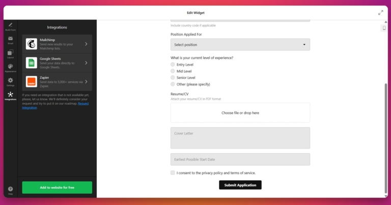 How to Create a Job Application Form and Add It to Your Website