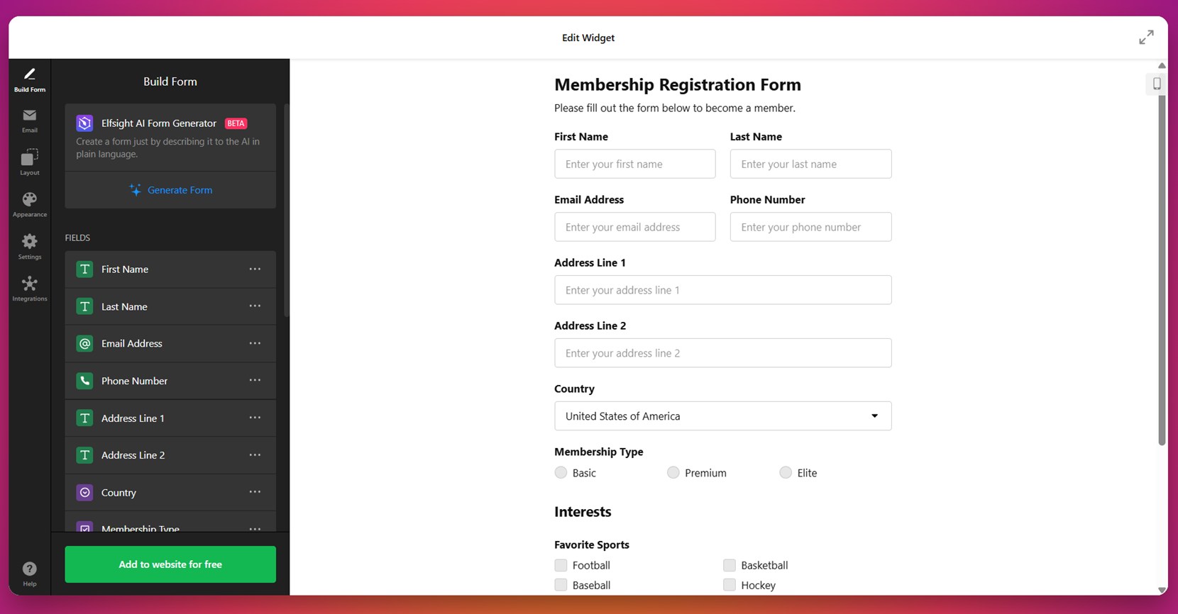 User-friendly form design in website