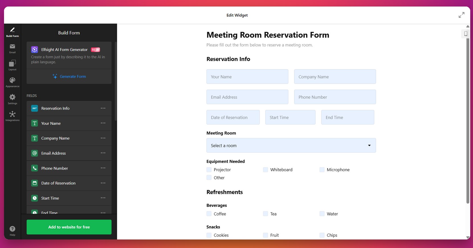 Website form design ideas