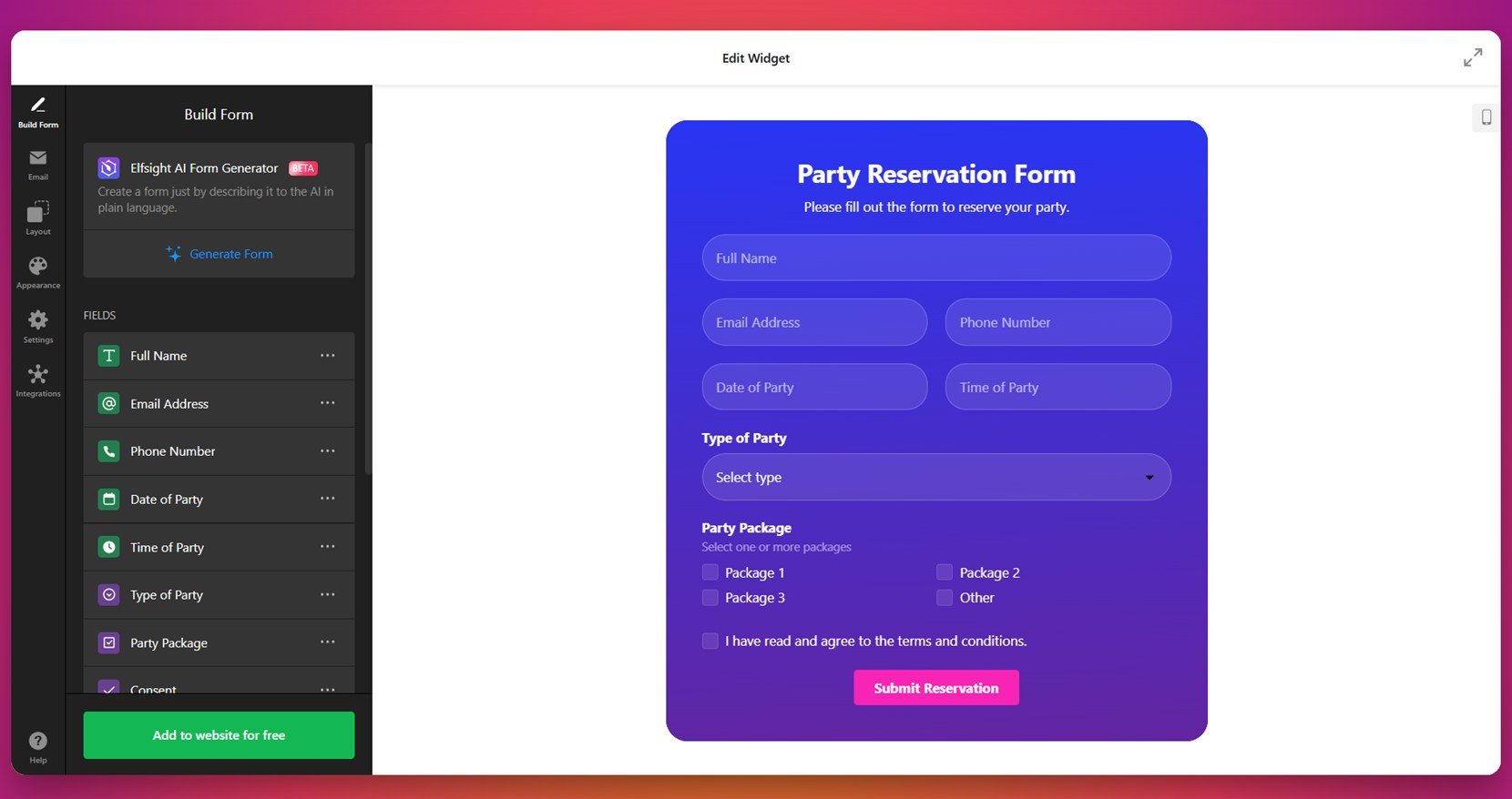 Best form design for engagement