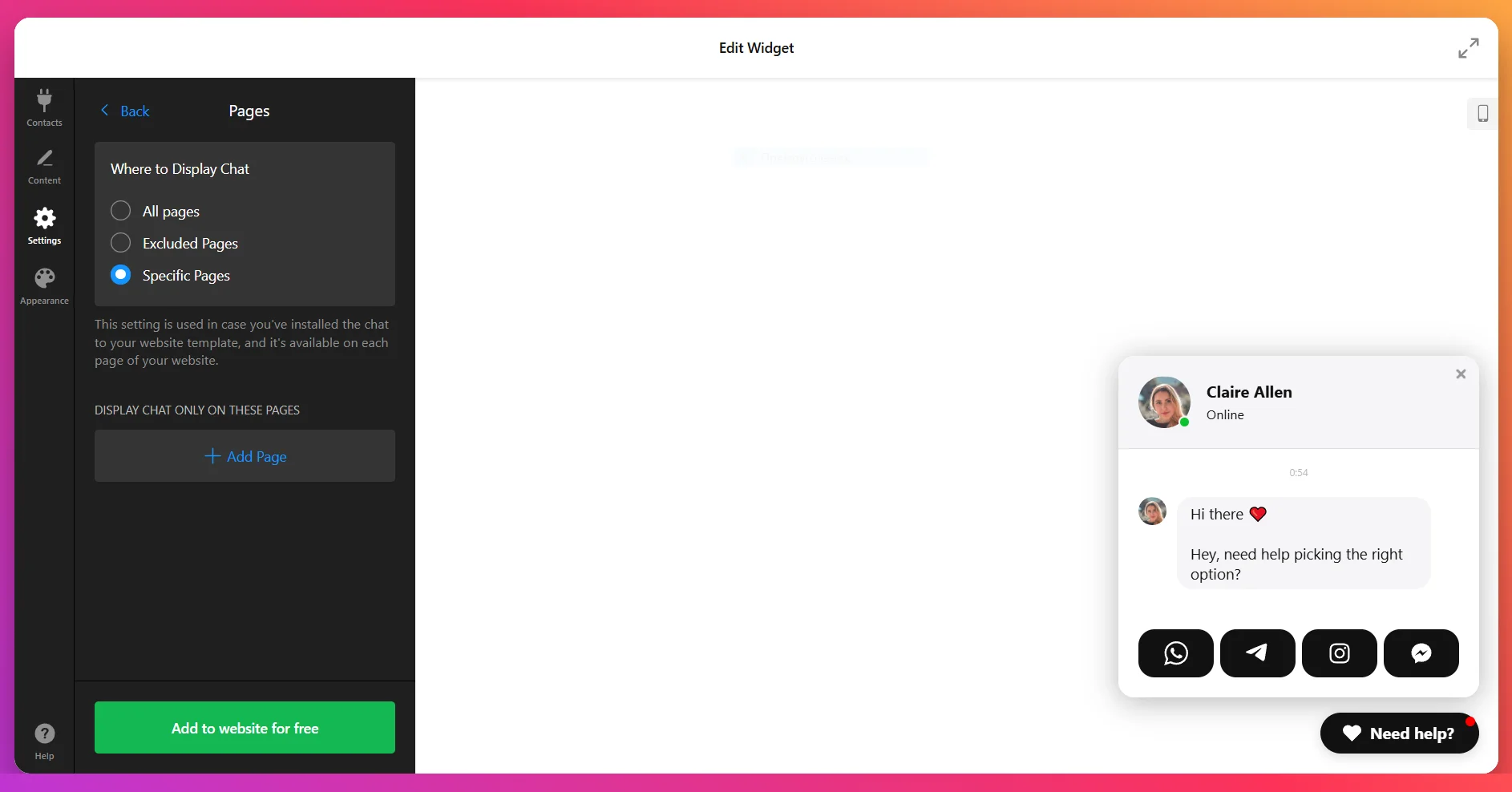 Adjust Settings of Your Chat