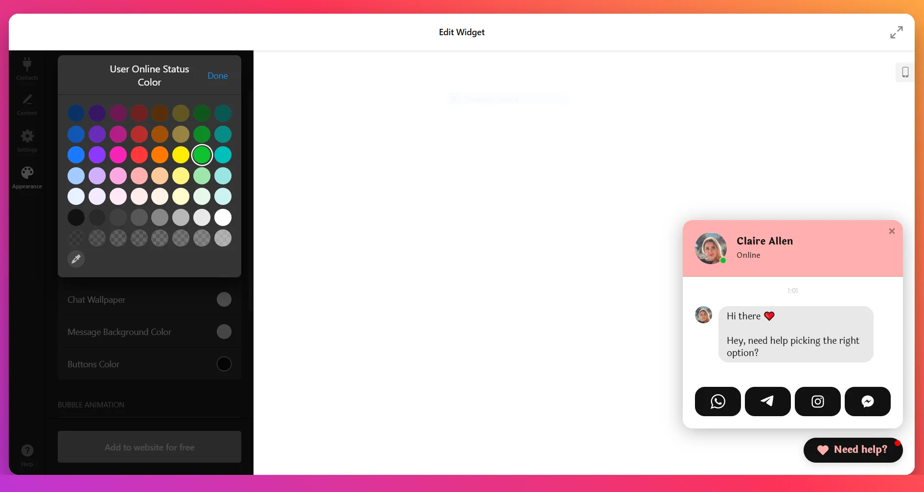 Customize Live Chat