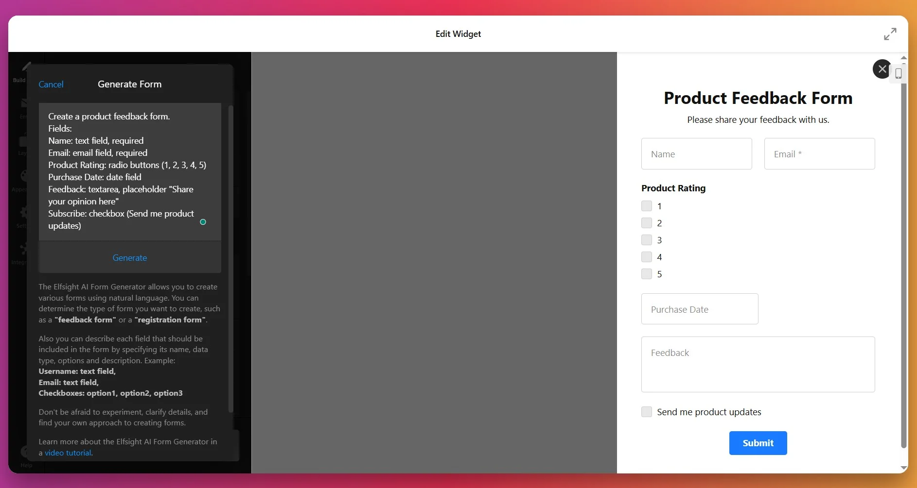 Build your website form