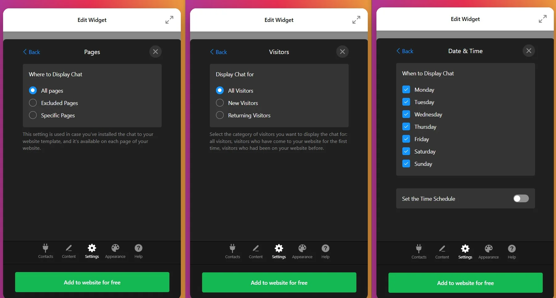 Configure chat display settings