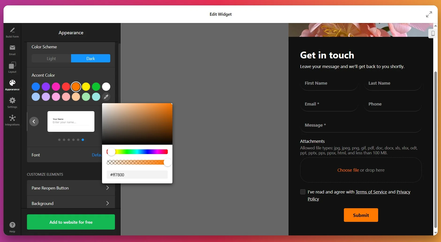 Style your Contact Form