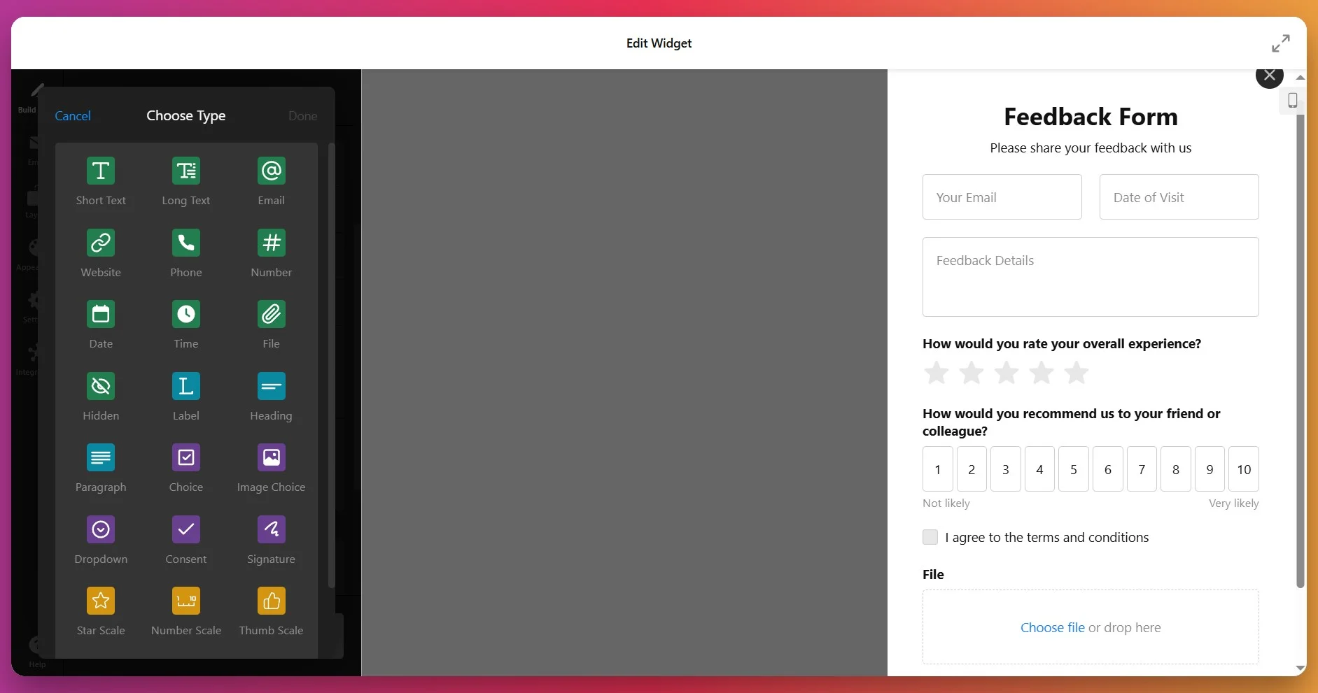 Build your website form