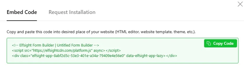 Embed the form to website