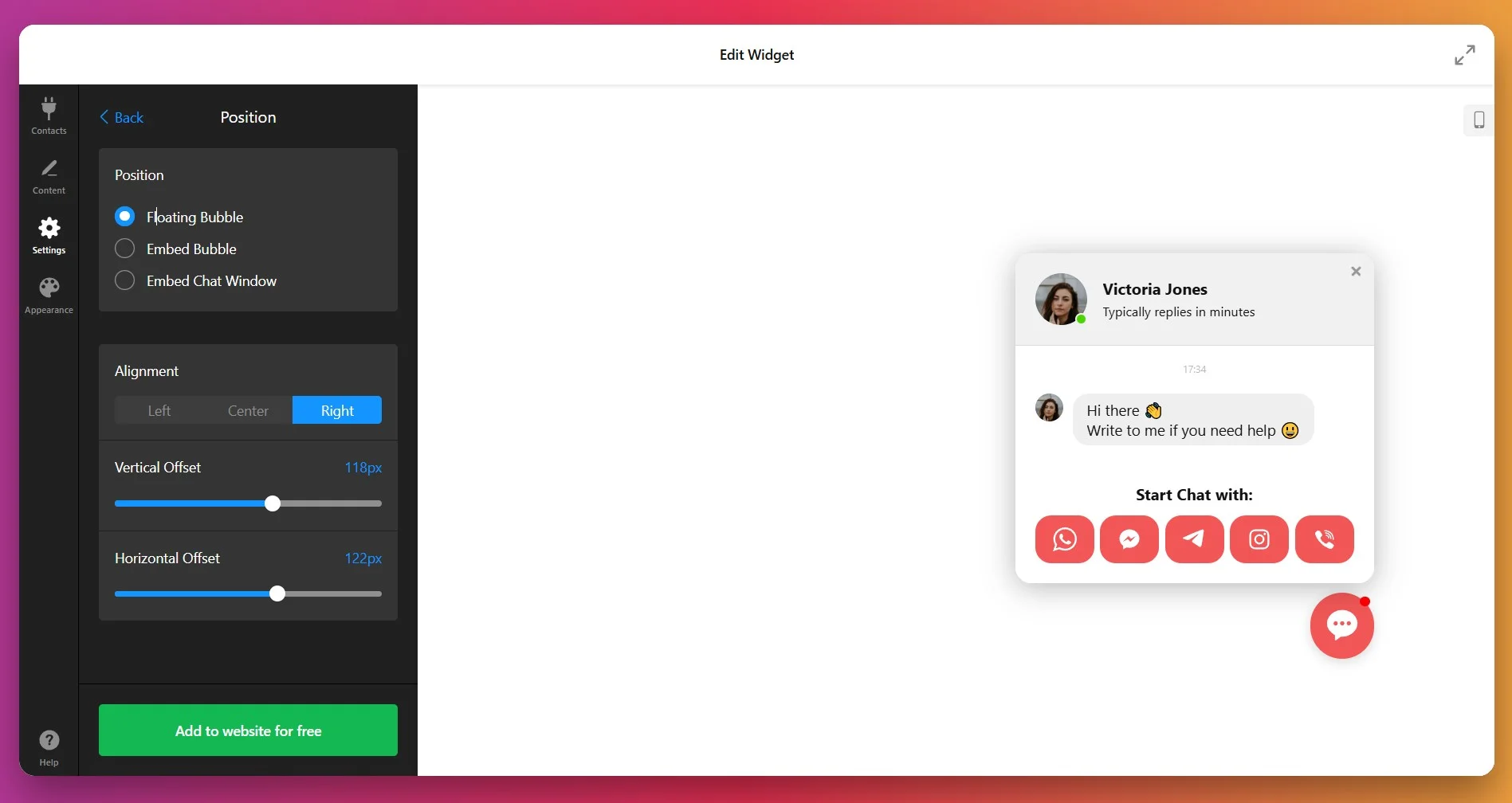 Adjust Chat Position