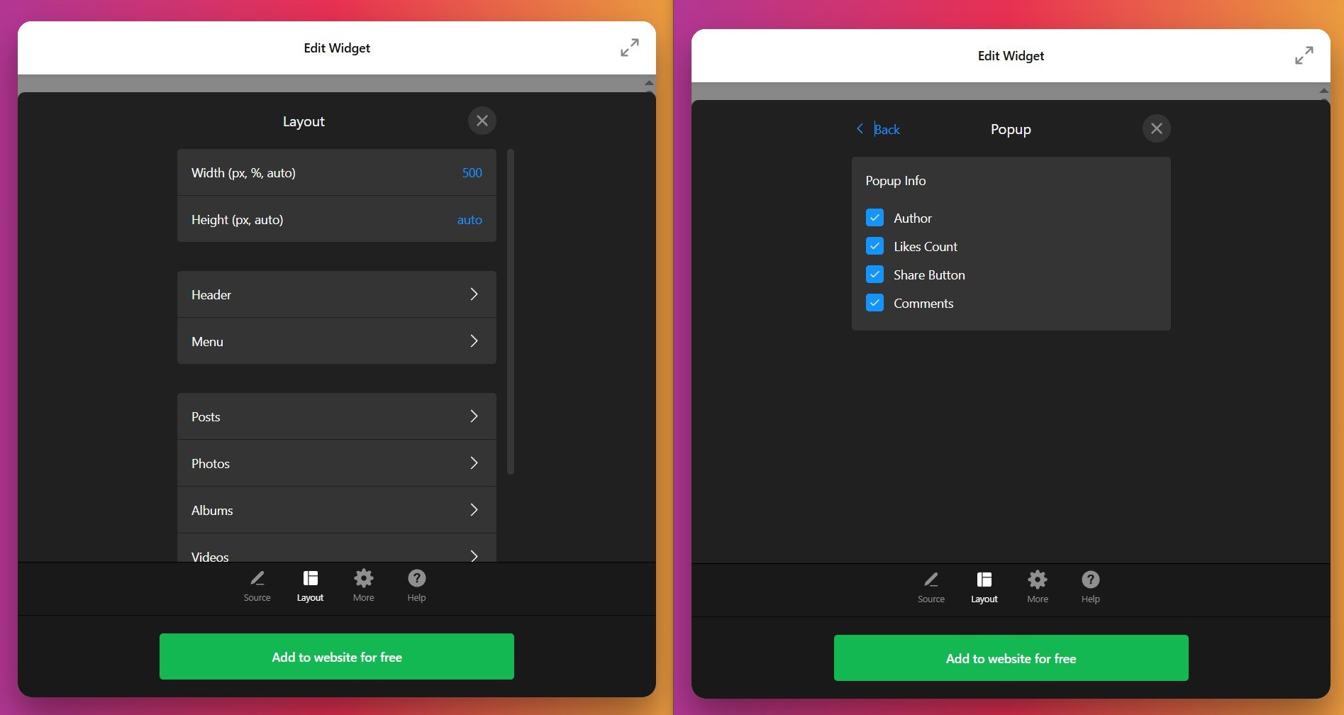 Adjust Facebook Feed Layout
