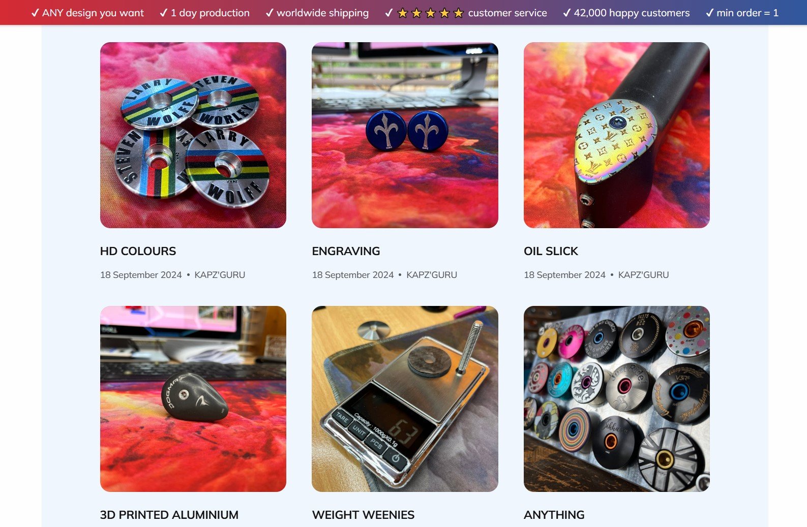 Kapz website with integrated blog and widgets